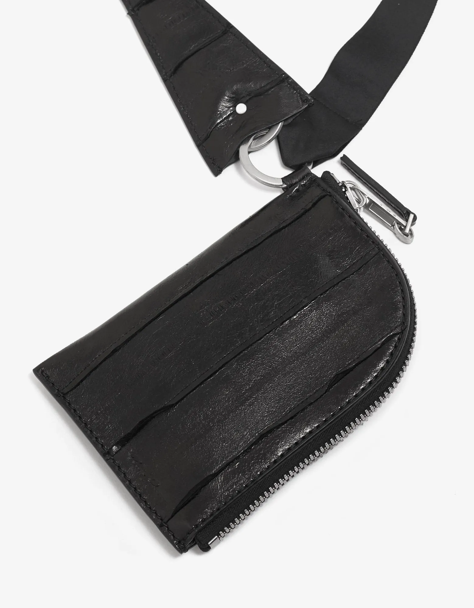 Black Leather Neck Wallet