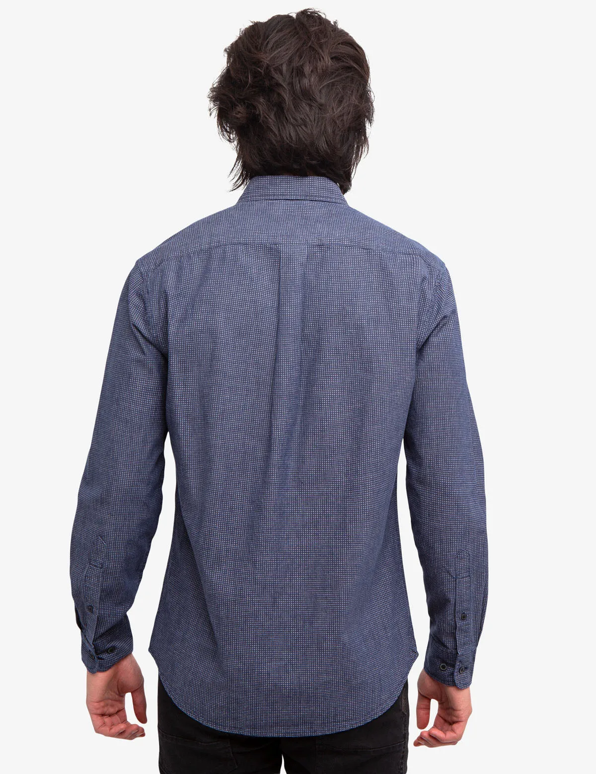 BLACK MALLET CANVAS SLUB CHAMBRAY SHIRT