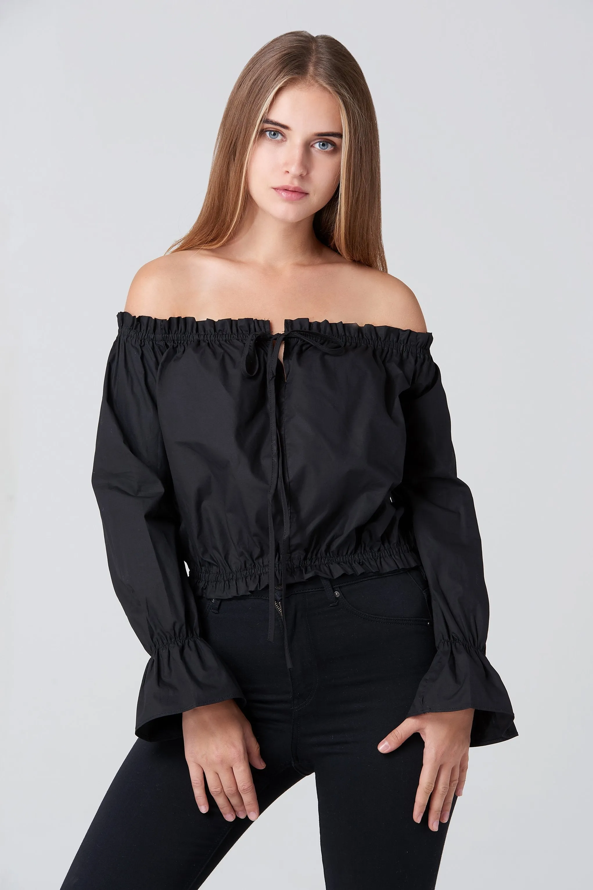 Black Sabrina Top