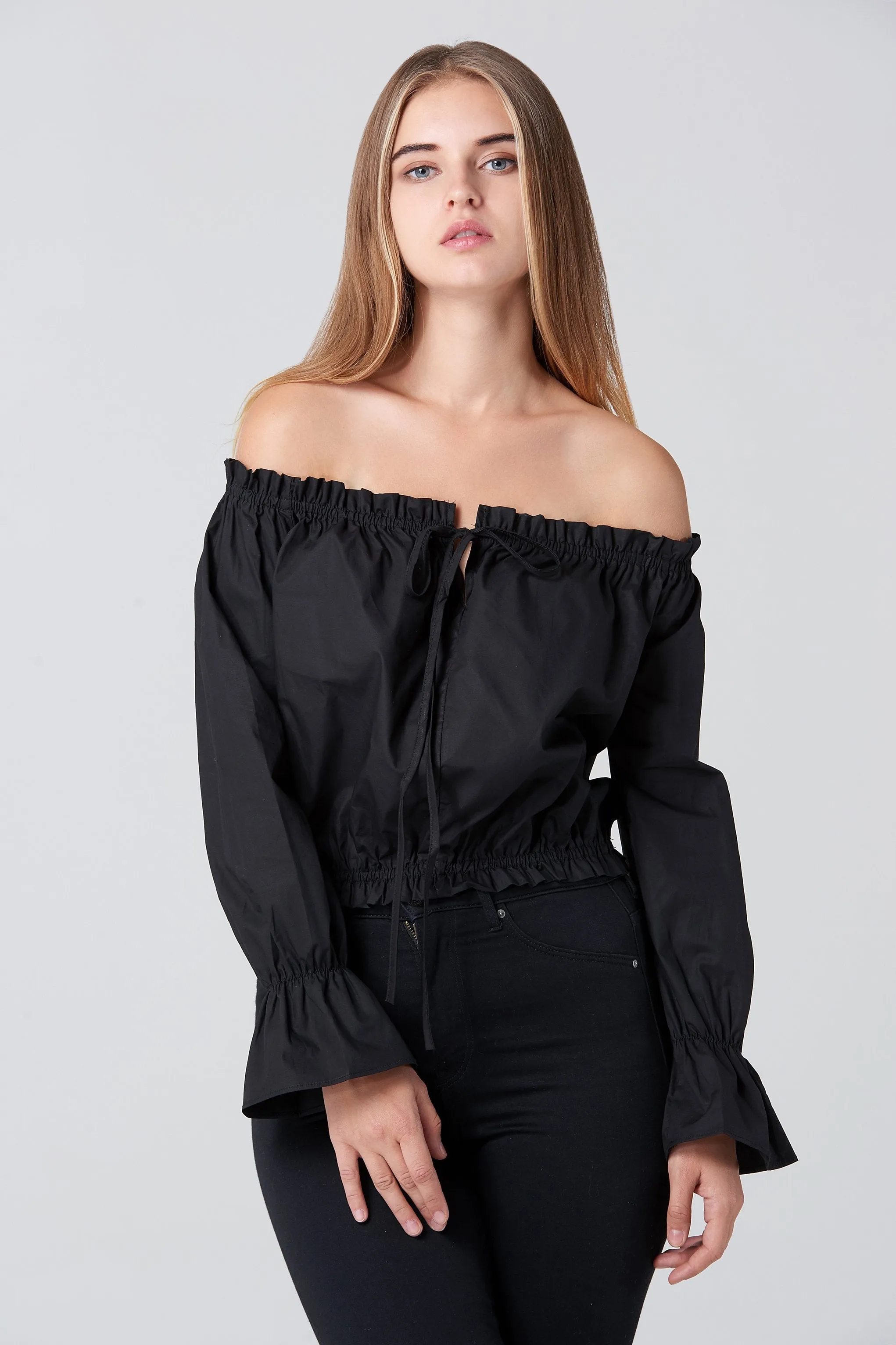 Black Sabrina Top