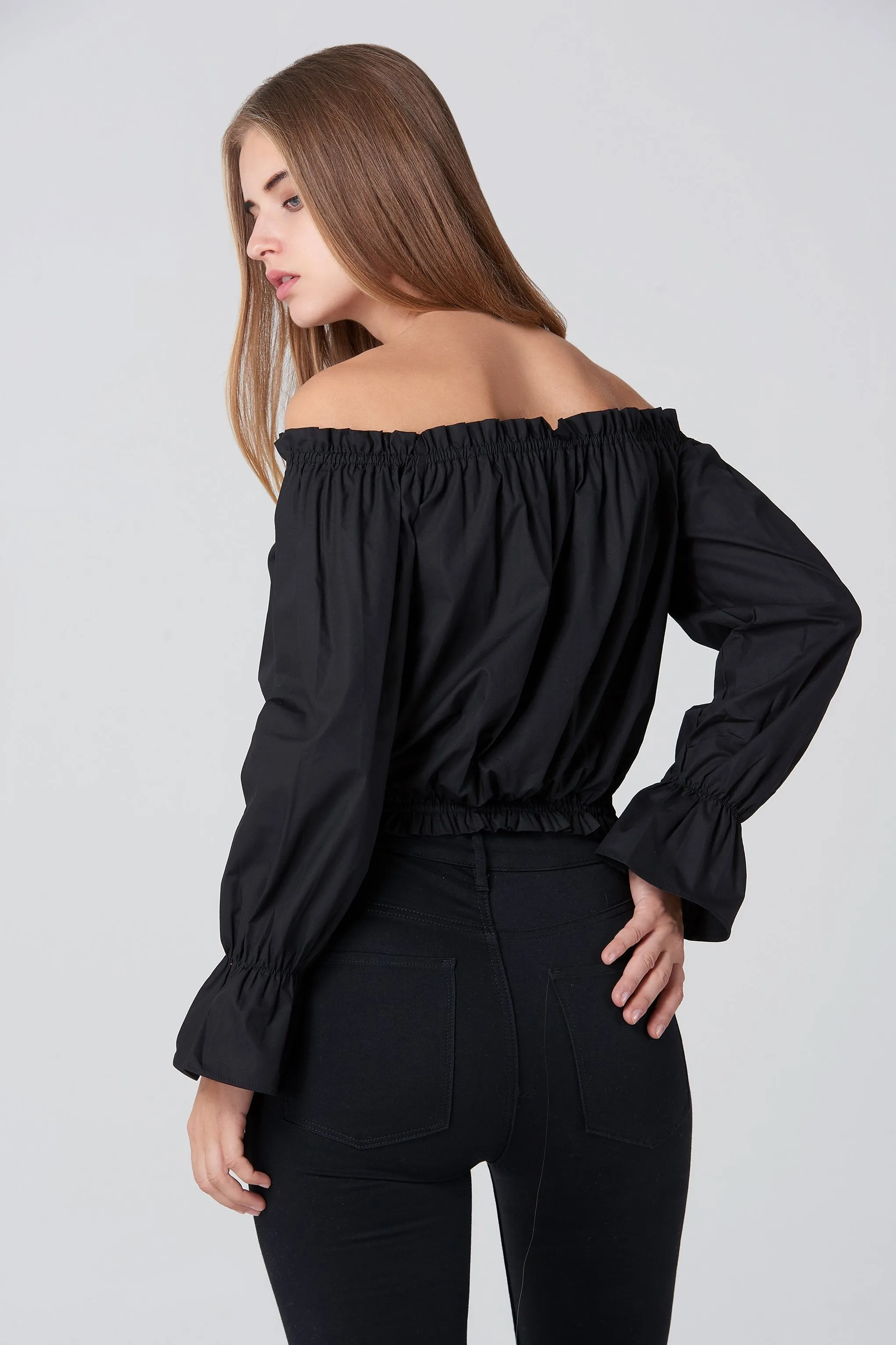 Black Sabrina Top