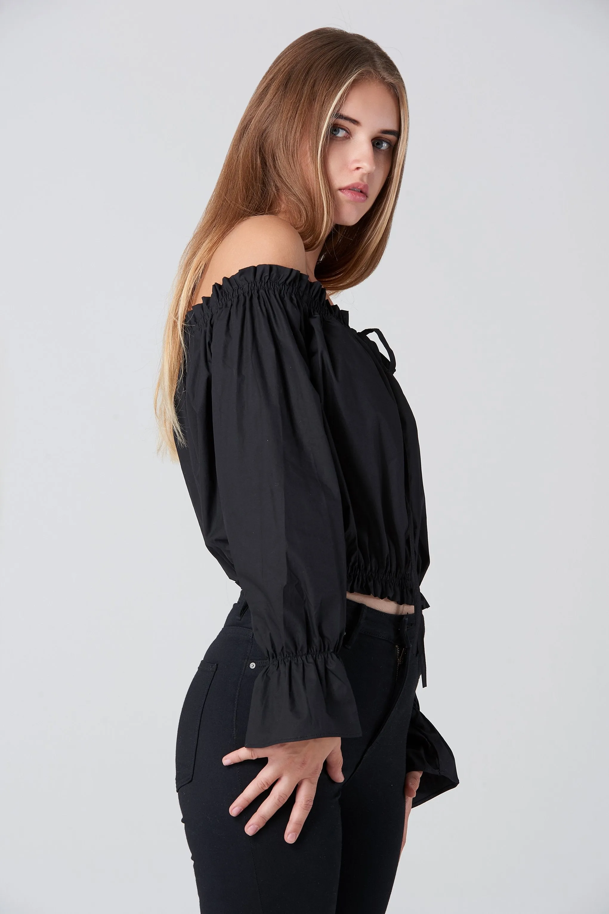 Black Sabrina Top