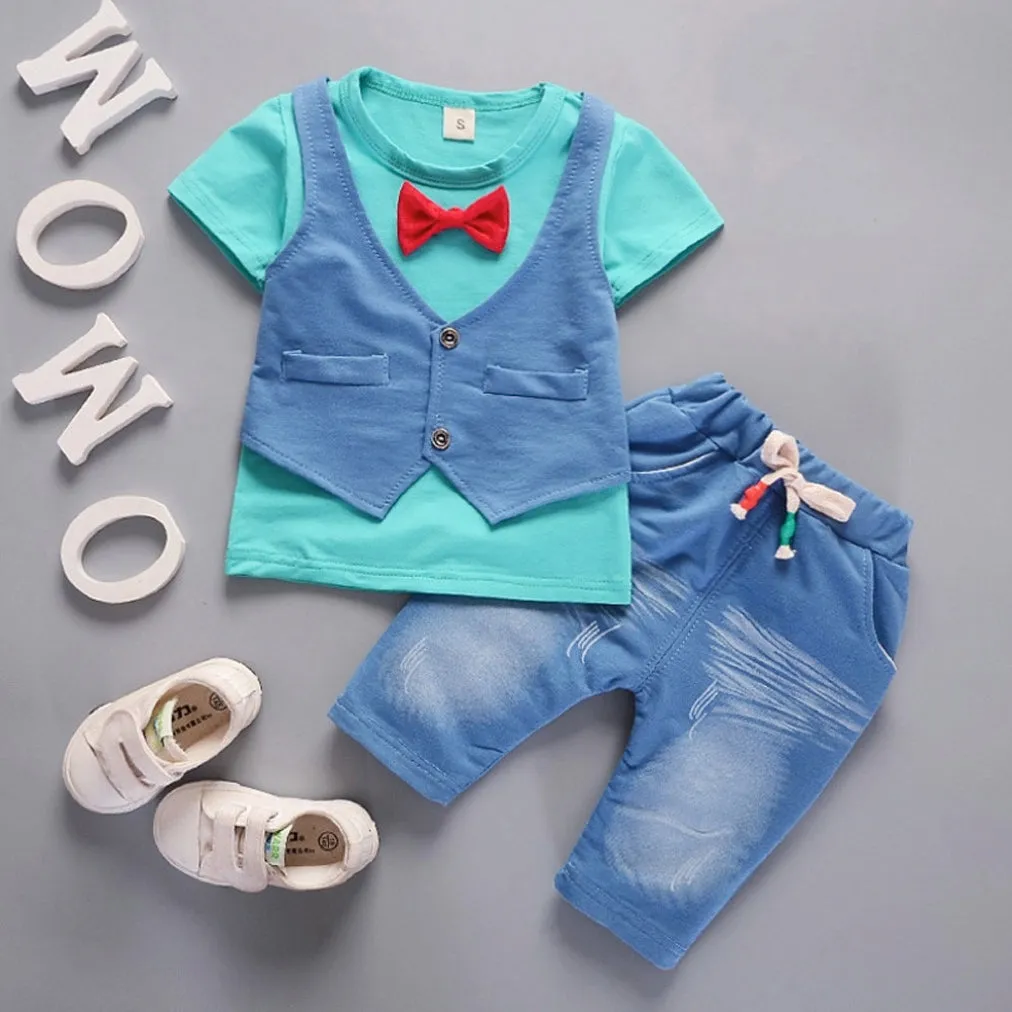 Boys Gentleman Soft Denim 2 Pcs Set