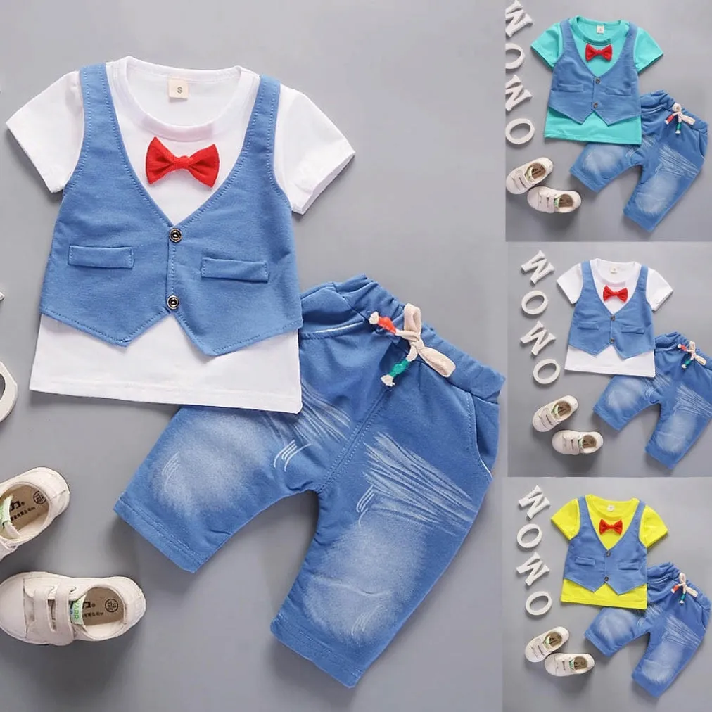 Boys Gentleman Soft Denim 2 Pcs Set