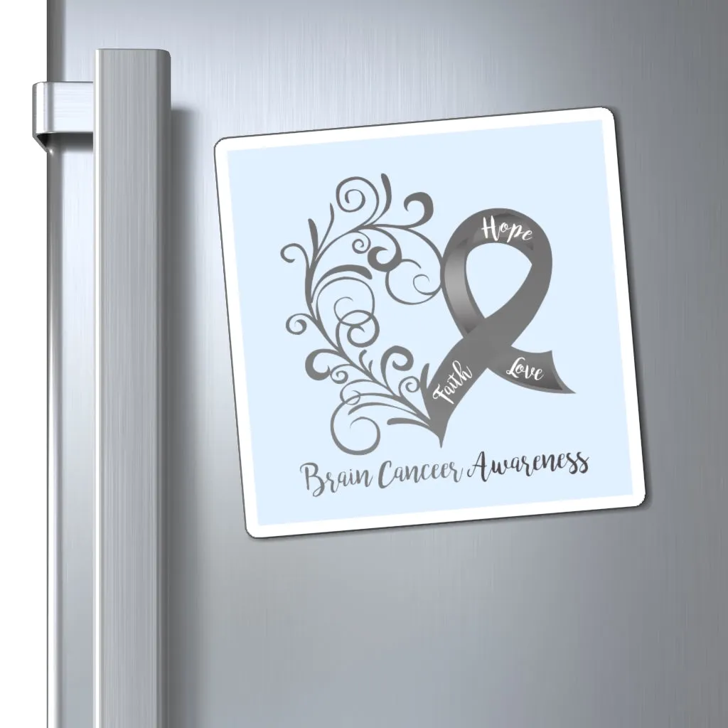 Brain Cancer Awareness Magnet (Light Blue) (3 Sizes Available)