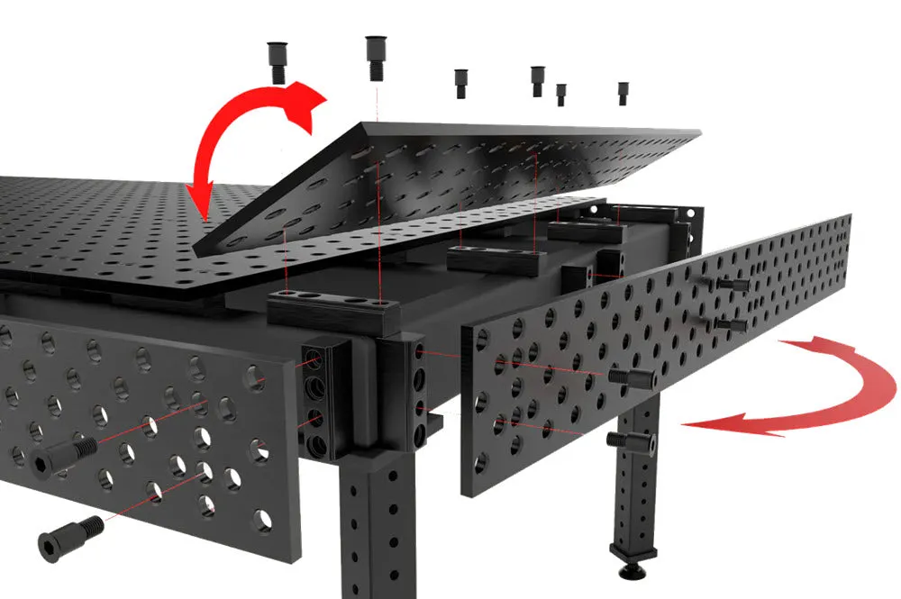 BUILDPRO Alpha 5/8 Mobile Welding Table 8' x 4' TA5-9648Q-C1