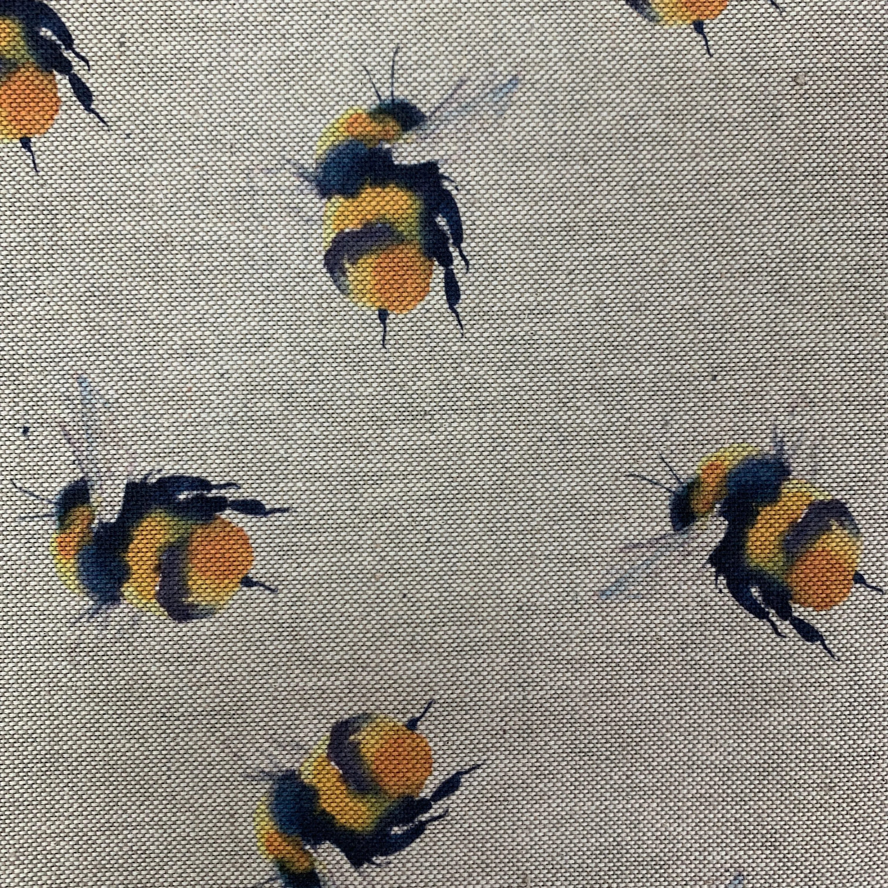 Bumble Bee Printed 'Linen' Fabric