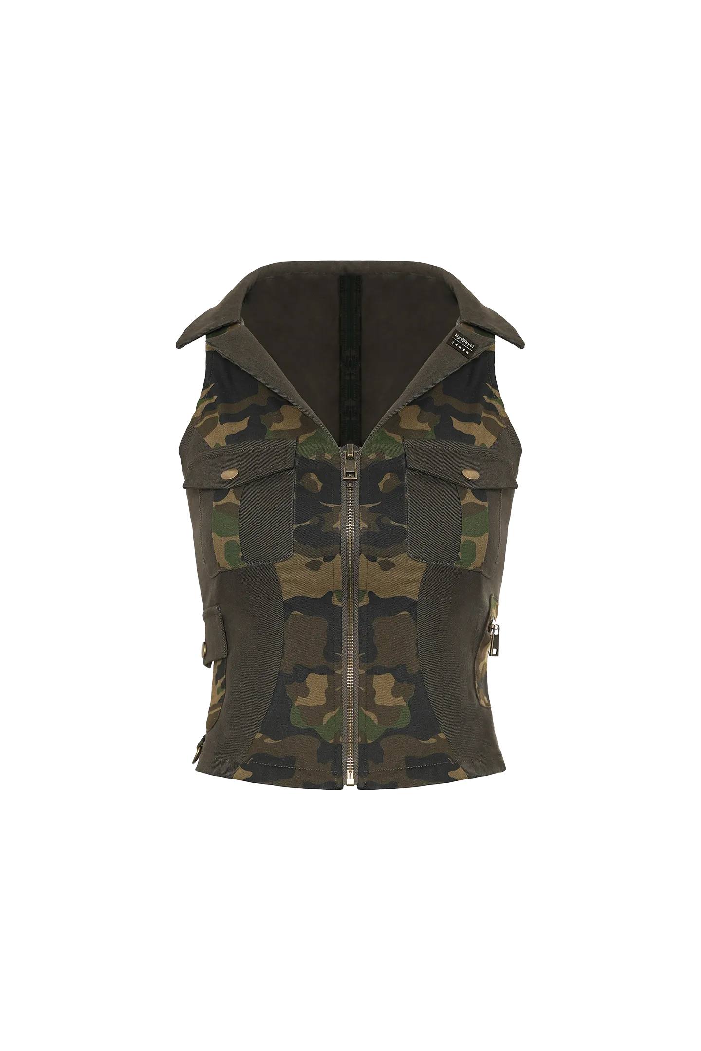 Camouflage Patchwork Multi-Pocket Vest