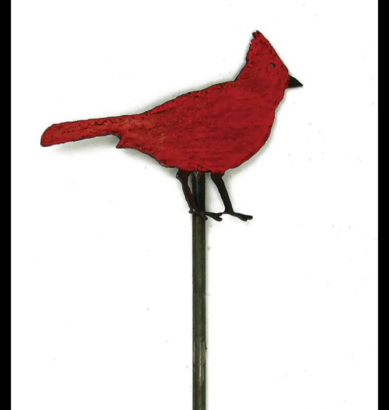 Cardinal Plant Stake garden spring eco rustic metal sign