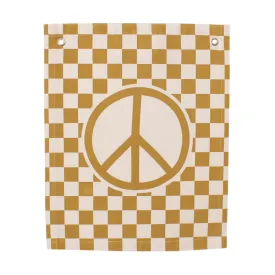 Checkered Peace Sign Banner