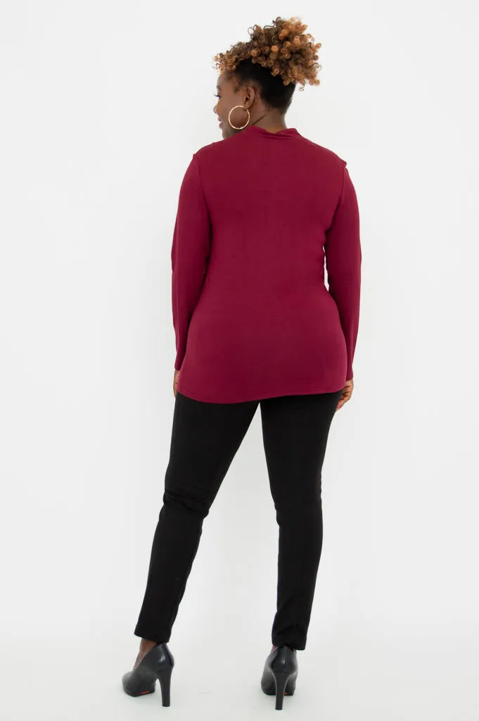 Chimmy Top, Burgundy, Bamboo