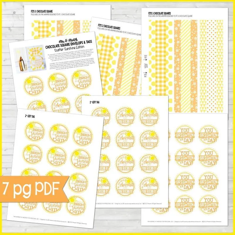 Chocolate Squares Envelops & Tags {SCATTER SUNSHINE} PRINTABLE