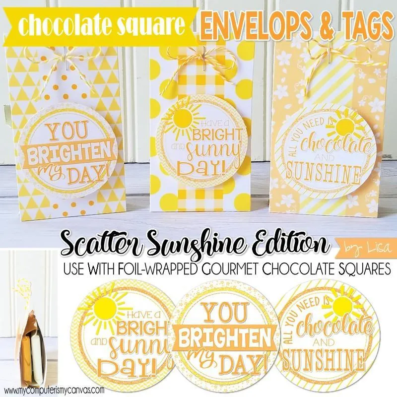 Chocolate Squares Envelops & Tags {SCATTER SUNSHINE} PRINTABLE