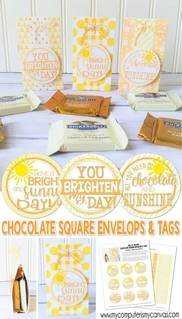 Chocolate Squares Envelops & Tags {SCATTER SUNSHINE} PRINTABLE