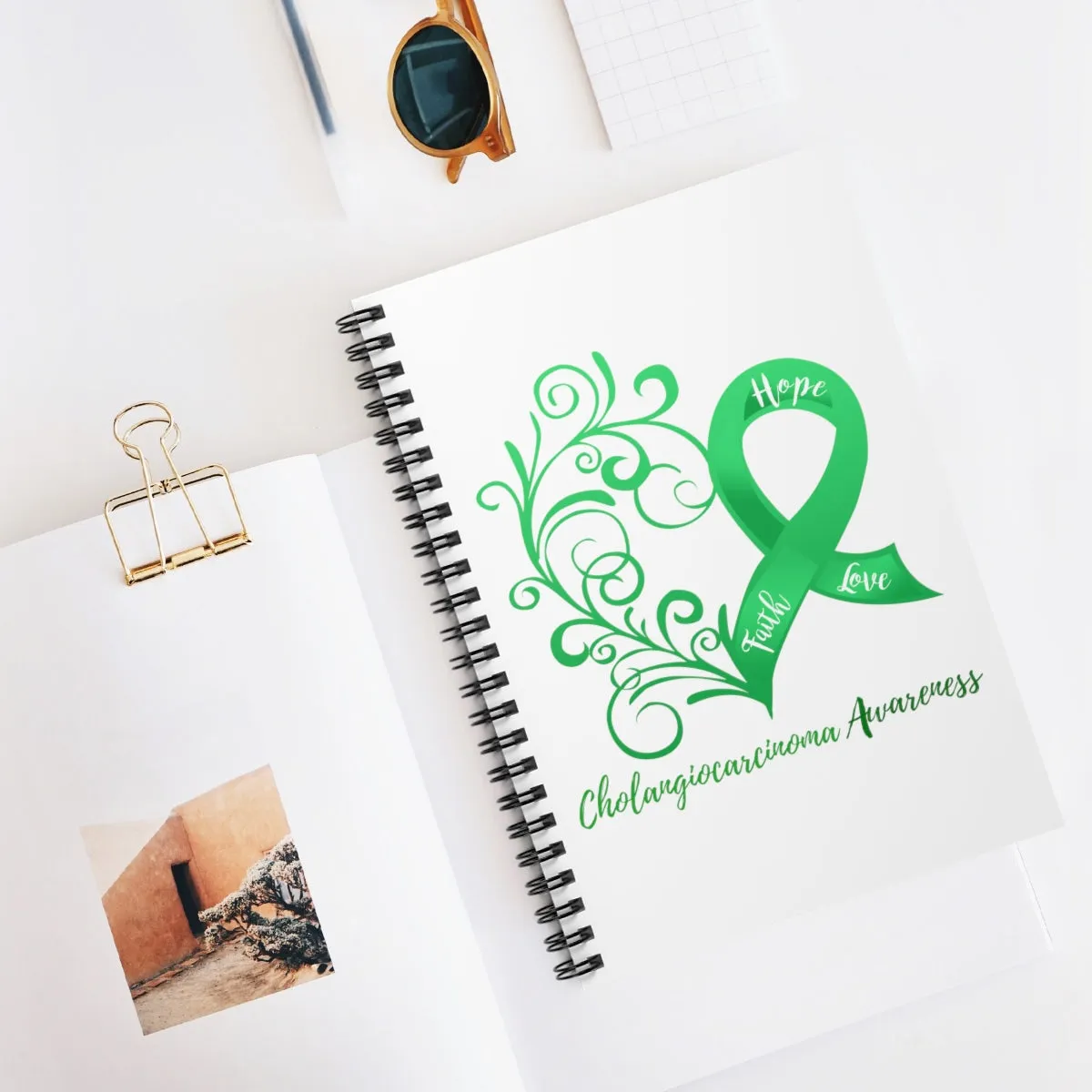 Cholangiocarcinoma Awareness Spiral Journal - Ruled Line (White)