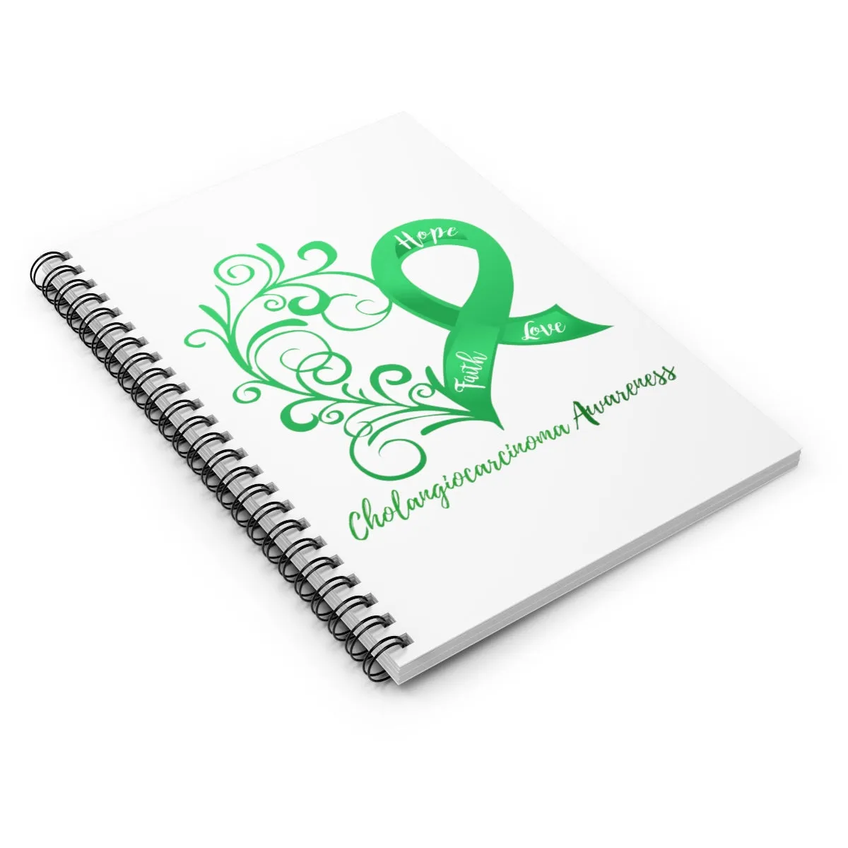 Cholangiocarcinoma Awareness Spiral Journal - Ruled Line (White)