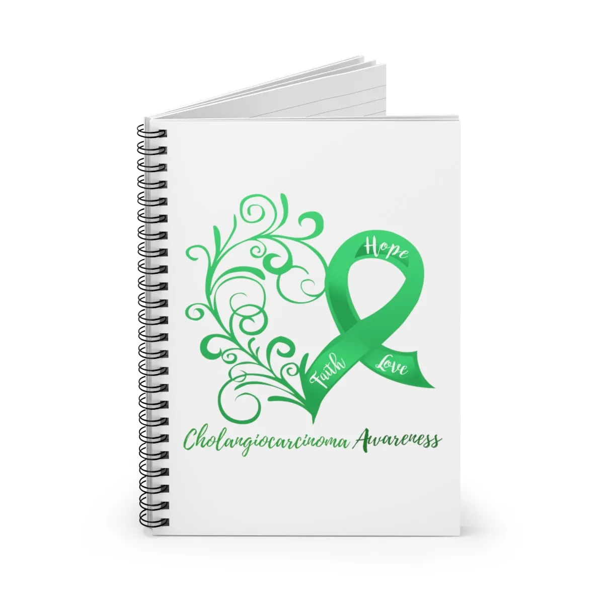 Cholangiocarcinoma Awareness Spiral Journal - Ruled Line (White)