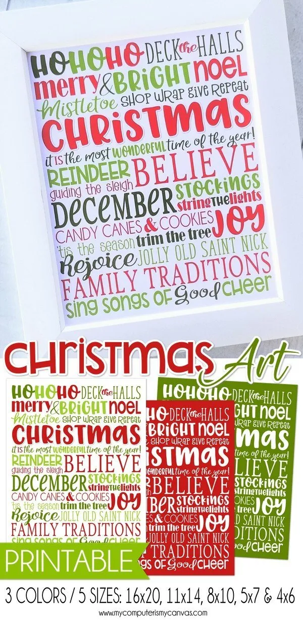 Christmas {December} SUBWAY ART PRINTABLE