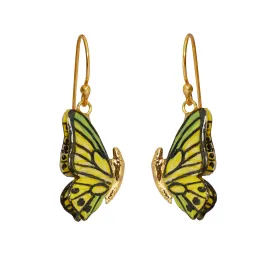 Closed Wing Butterfly Hook Drop Earrings