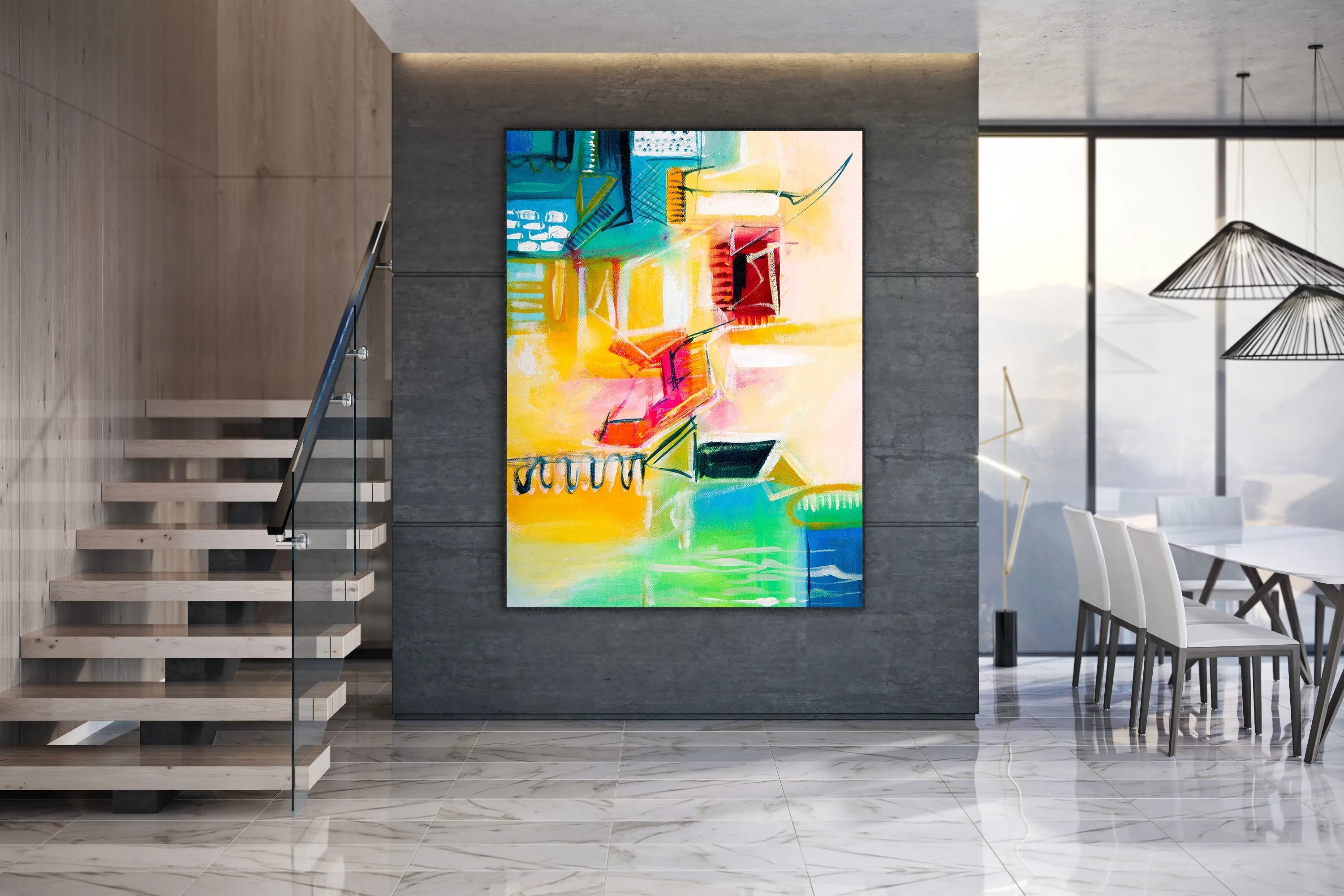 Colorful Wall Art Paintings Extra Large Artwork Abstract Canvas Art Dp083