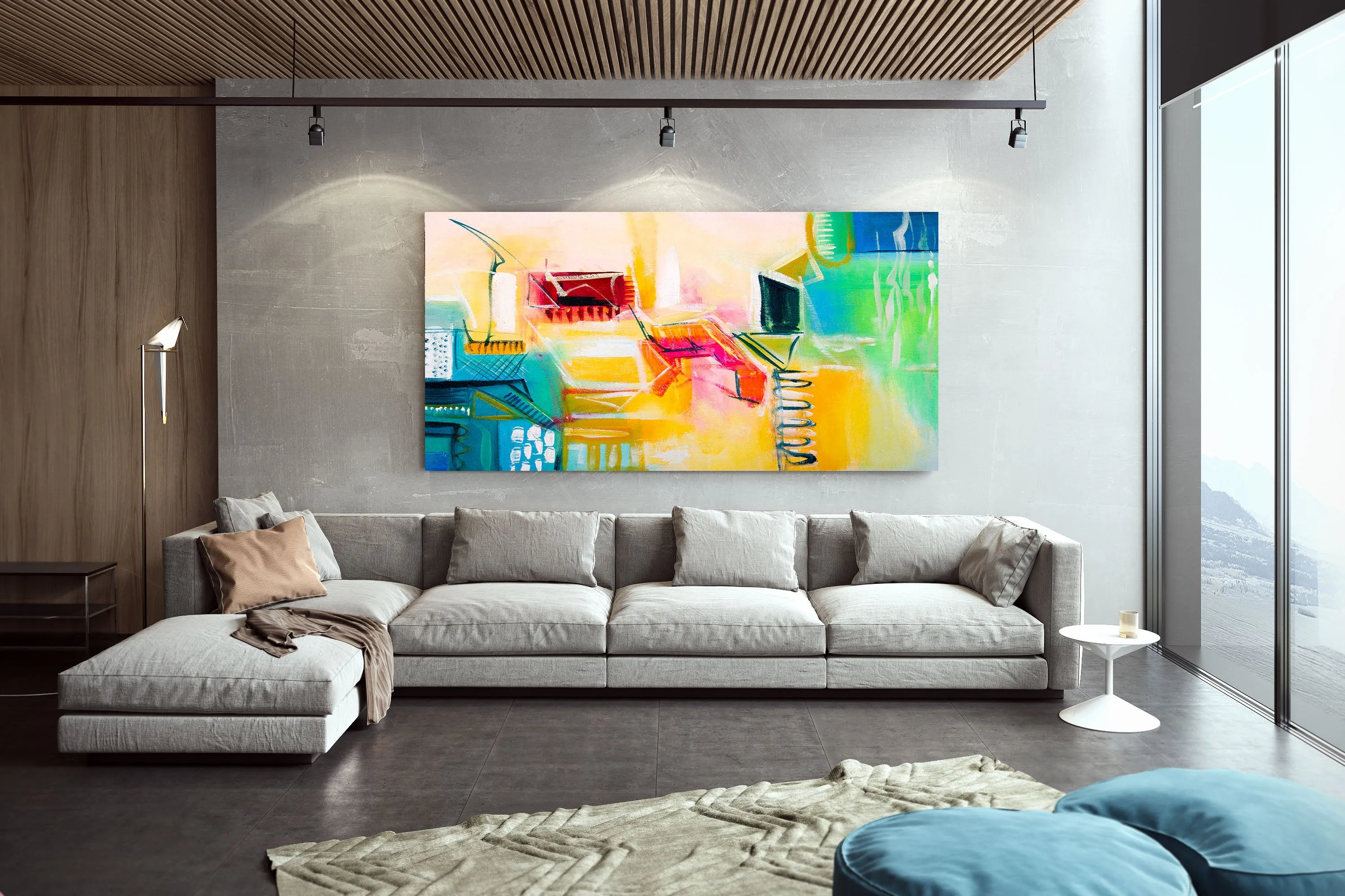 Colorful Wall Art Paintings Extra Large Artwork Abstract Canvas Art Dp083