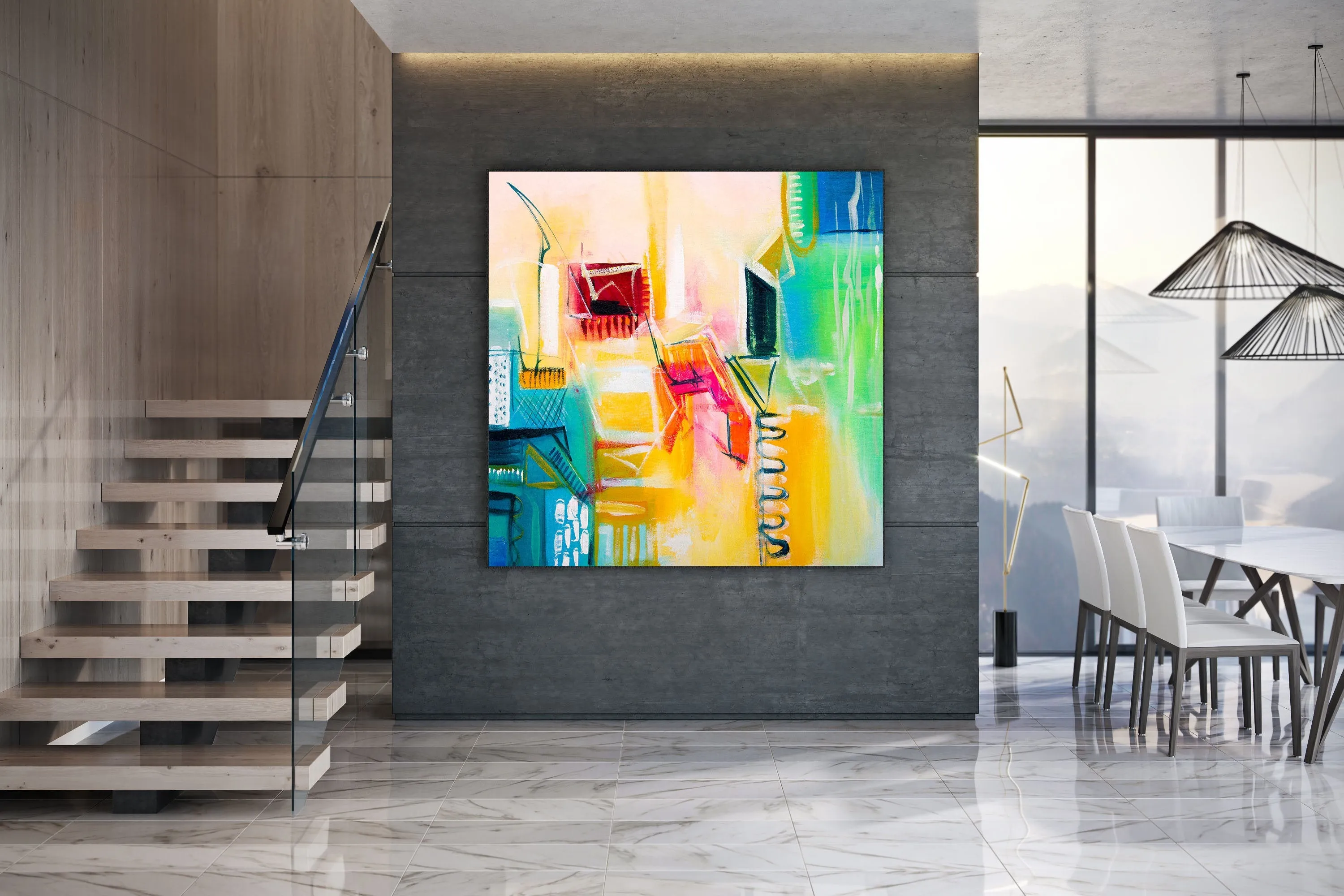 Colorful Wall Art Paintings Extra Large Artwork Abstract Canvas Art Dp083