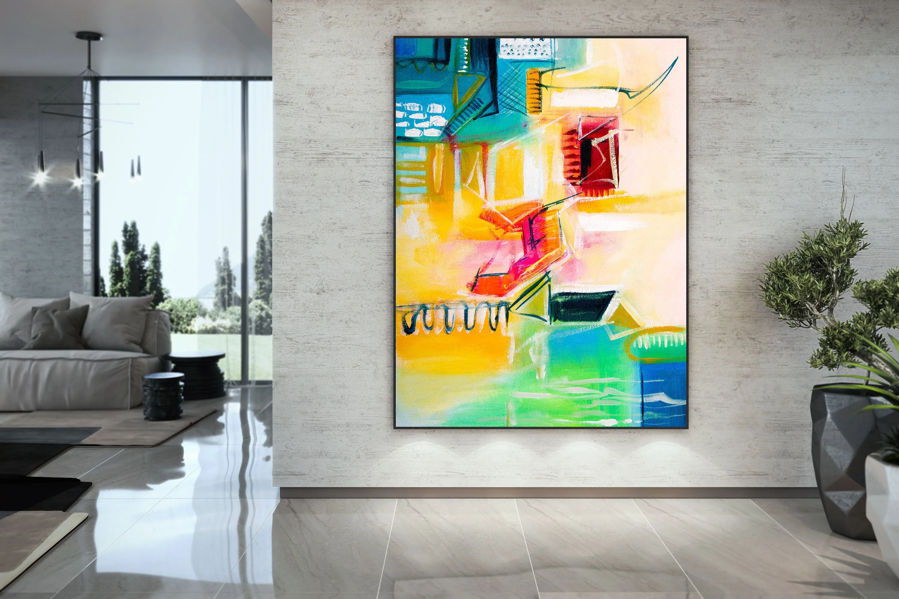 Colorful Wall Art Paintings Extra Large Artwork Abstract Canvas Art Dp083