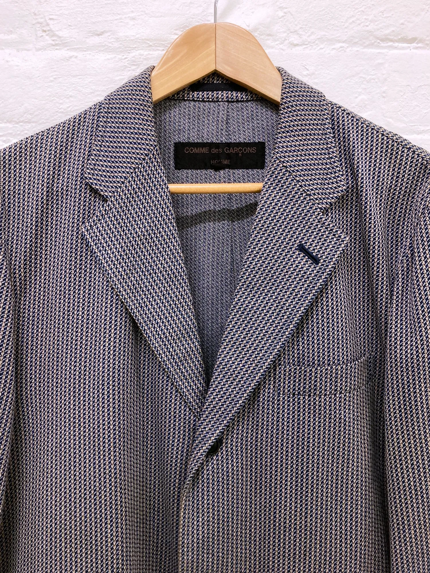 Comme des Garcons Homme 2000 patterned cotton patchwork three button blazer - M