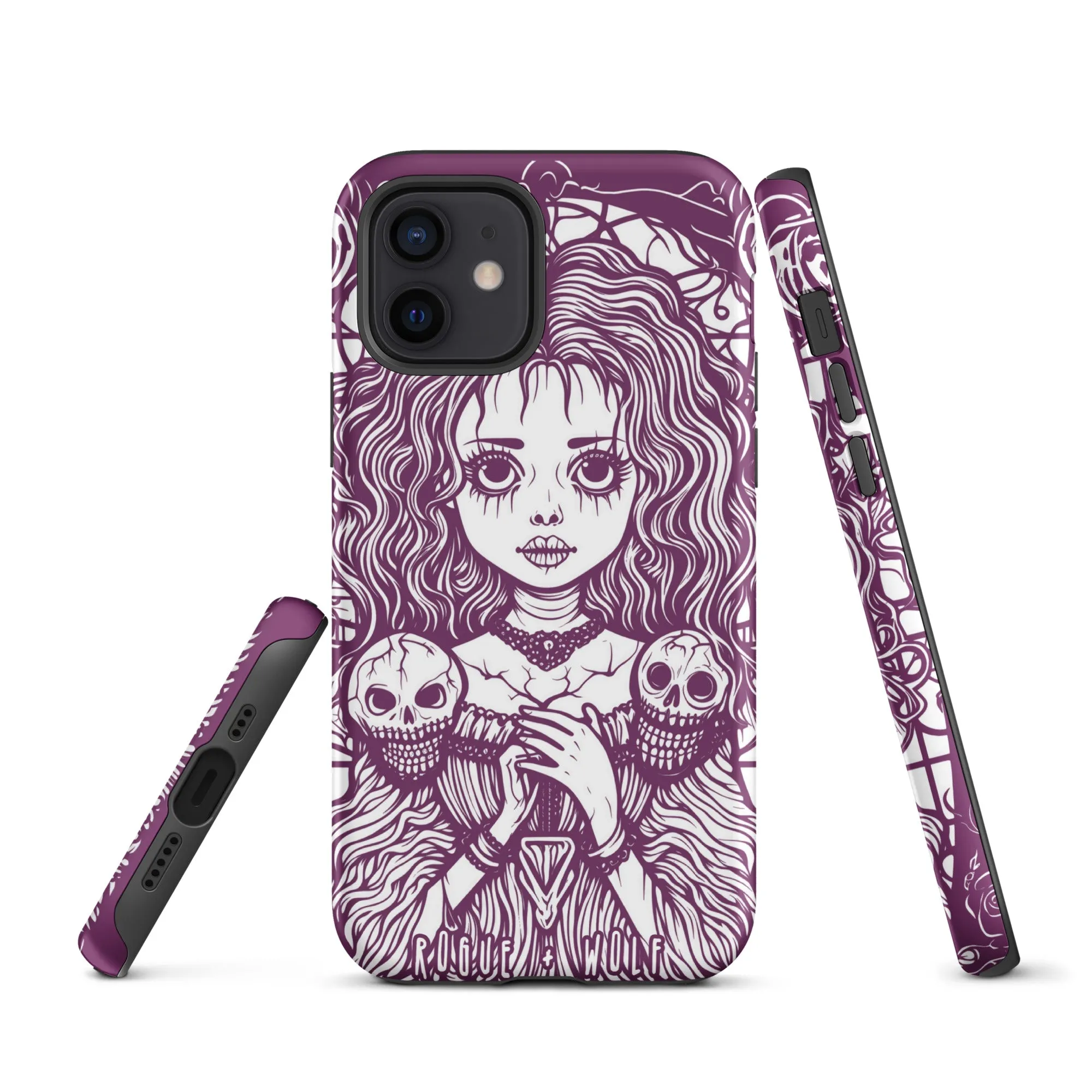 Cursed to Love Tough iPhone Case - Shockproof Witchy Case Goth Cell Phone Accessories Cool Gothic & Christmas Gifts