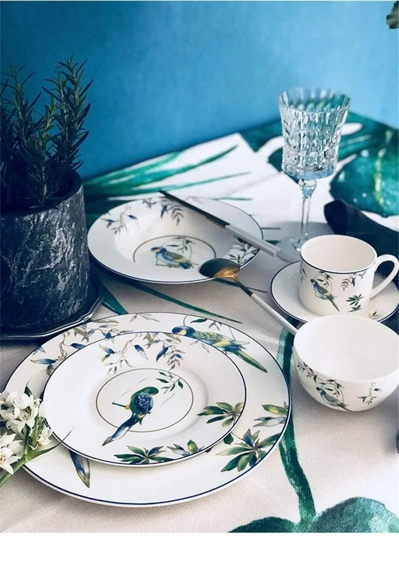 Cutlery Hand-painted Bird Porcelain Dinning Set