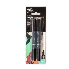 Dual Tip Acrylic Paint Pens Signature Black 2pc