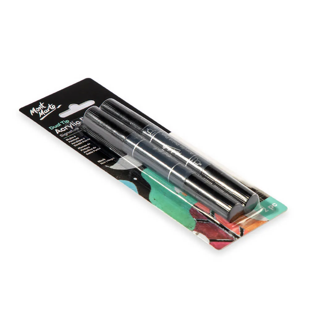 Dual Tip Acrylic Paint Pens Signature Black 2pc