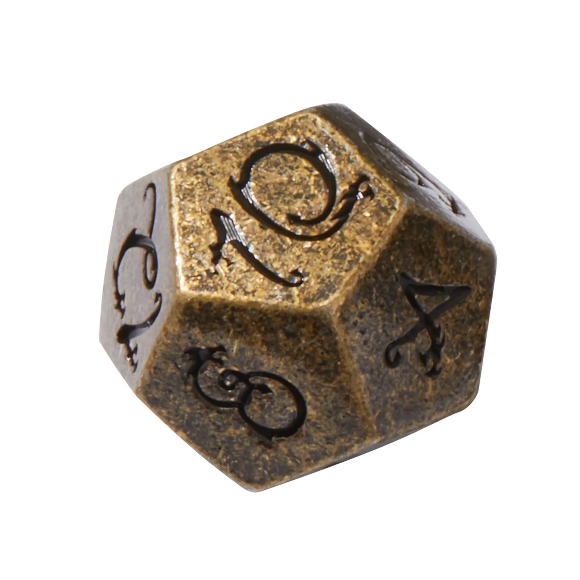 Dwarven Mines Gold Colored Metal 7pc Dice Set