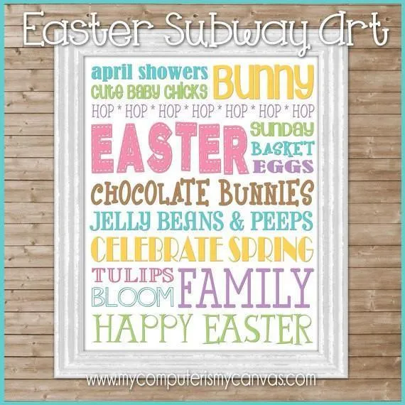 Easter or April Subway Art PRINTABLE