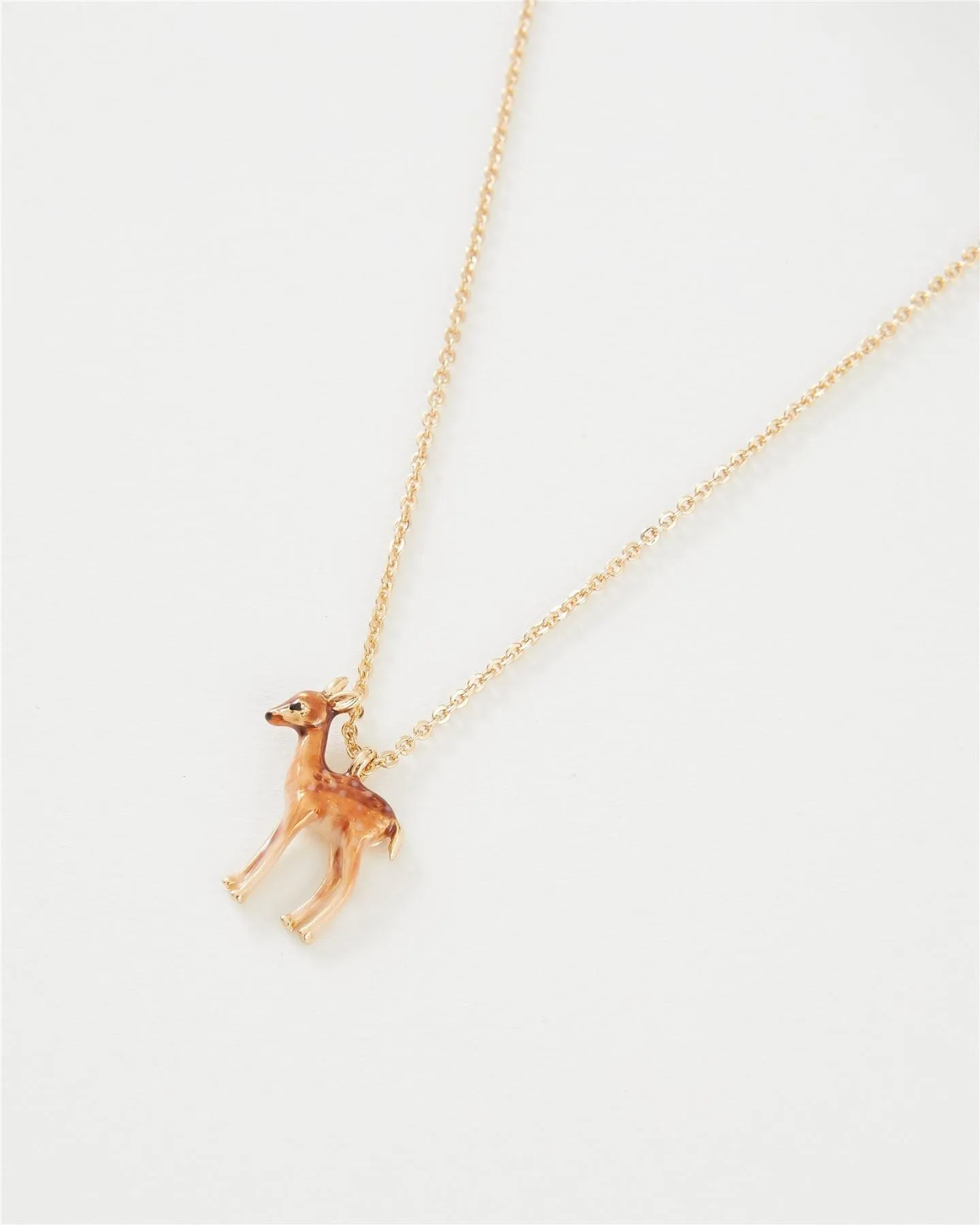 Enamel Fawn Necklace