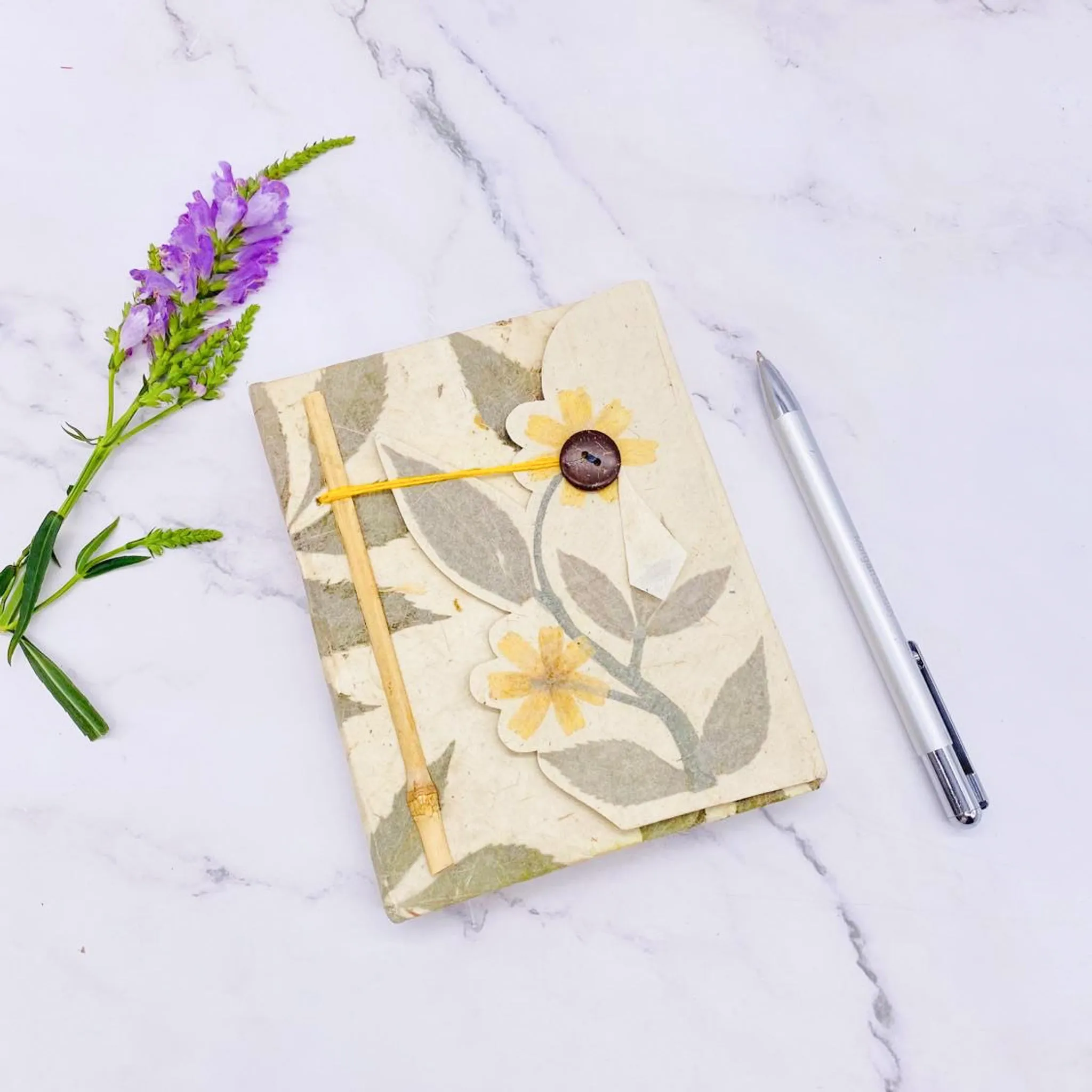 Flower Blossom Hand Painted Lokta Note Book