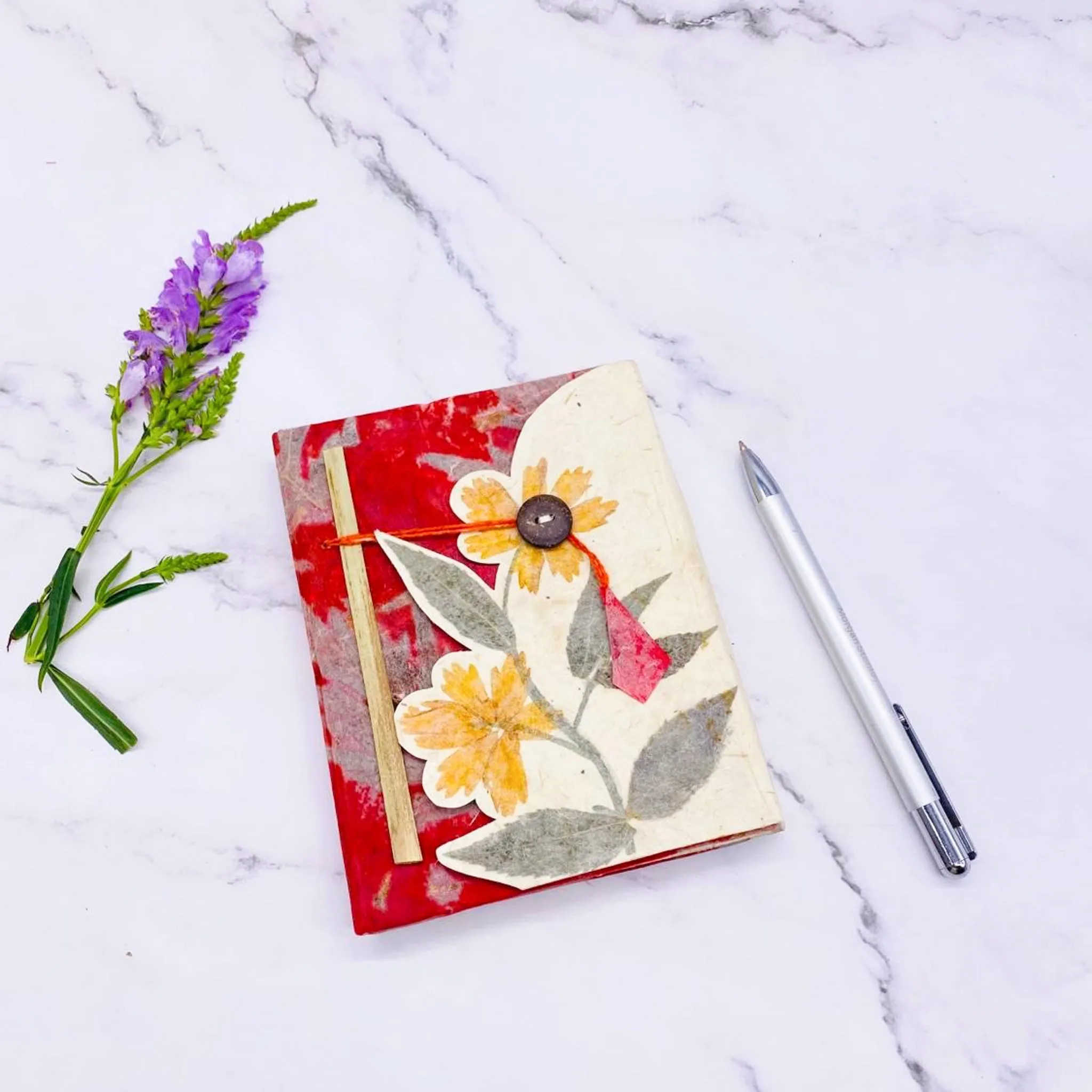 Flower Blossom Hand Painted Lokta Note Book