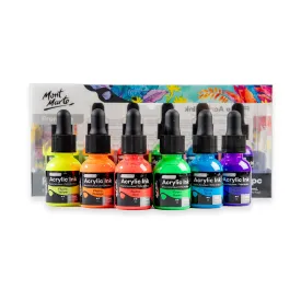 Fluoro Acrylic Ink Premium 6pc x 20ml (0.7 US fl.oz)