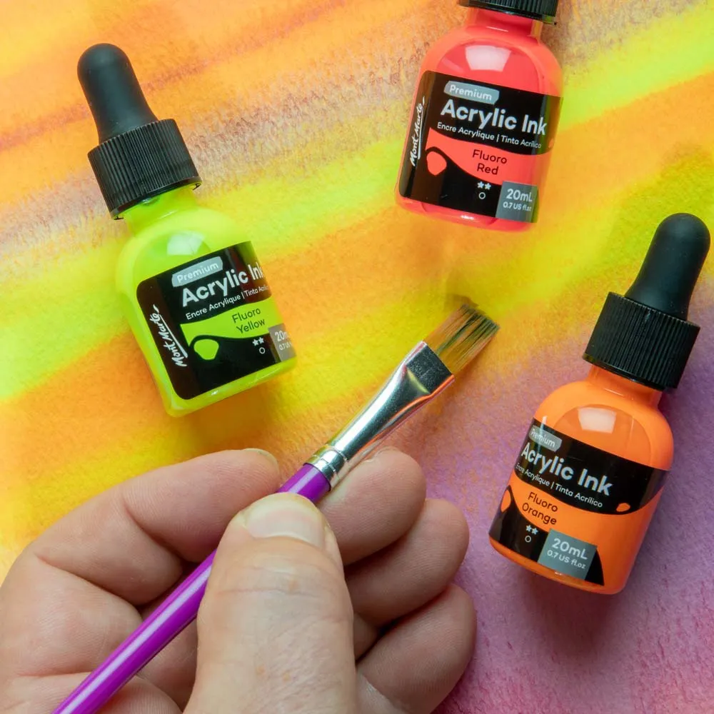 Fluoro Acrylic Ink Premium 6pc x 20ml (0.7 US fl.oz)