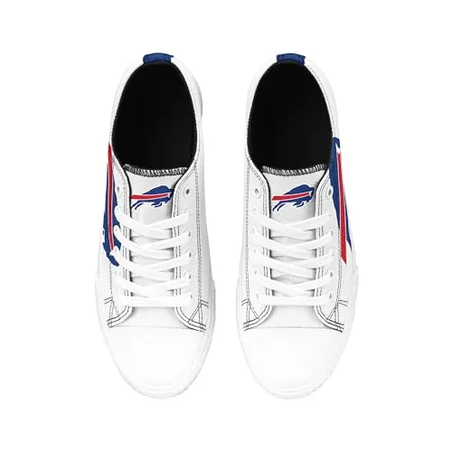 FOCO Buffalo Bills NFL Womens Big Logo Low Top White Canvas Shoes - 8/L