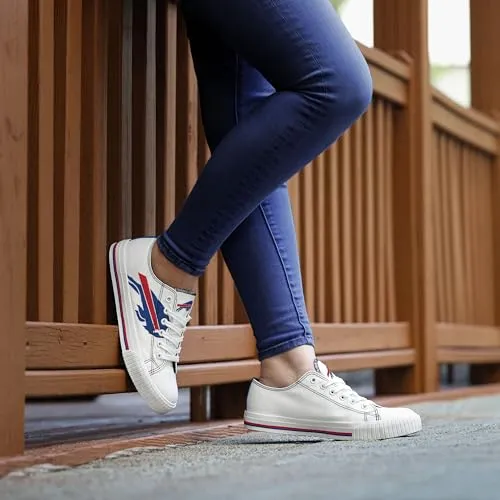 FOCO Buffalo Bills NFL Womens Big Logo Low Top White Canvas Shoes - 8/L