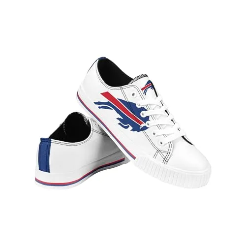 FOCO Buffalo Bills NFL Womens Big Logo Low Top White Canvas Shoes - 8/L