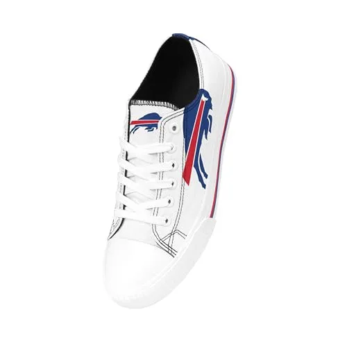 FOCO Buffalo Bills NFL Womens Big Logo Low Top White Canvas Shoes - 8/L