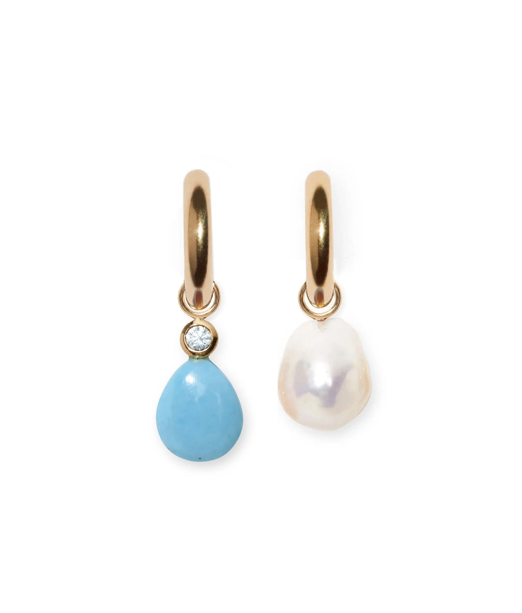 Freshwater Pearl & 14k Gold Earring Charm