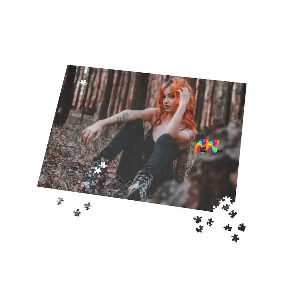 Goth Girl With Orange Hair Jigsaw Puzzle