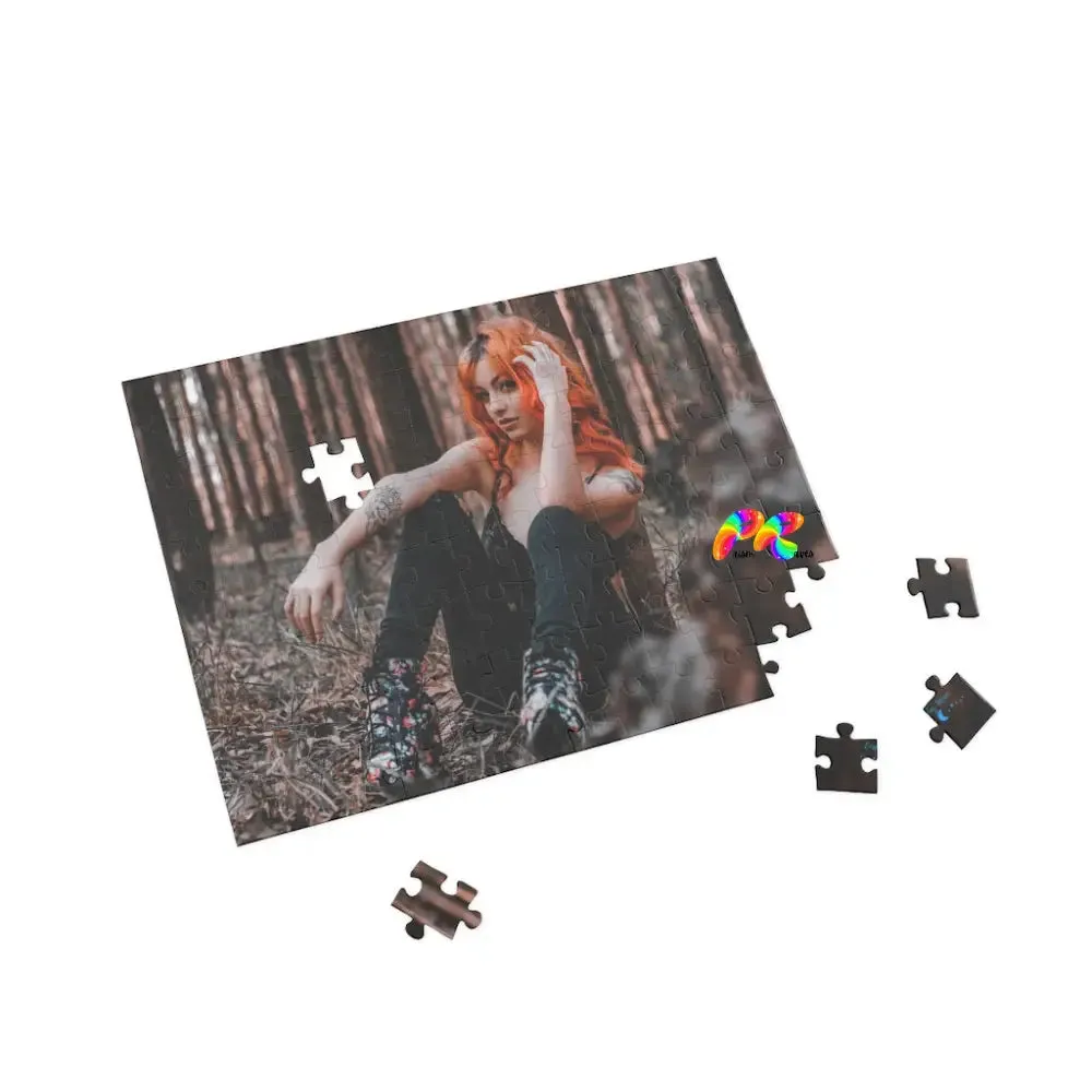 Goth Girl With Orange Hair Jigsaw Puzzle