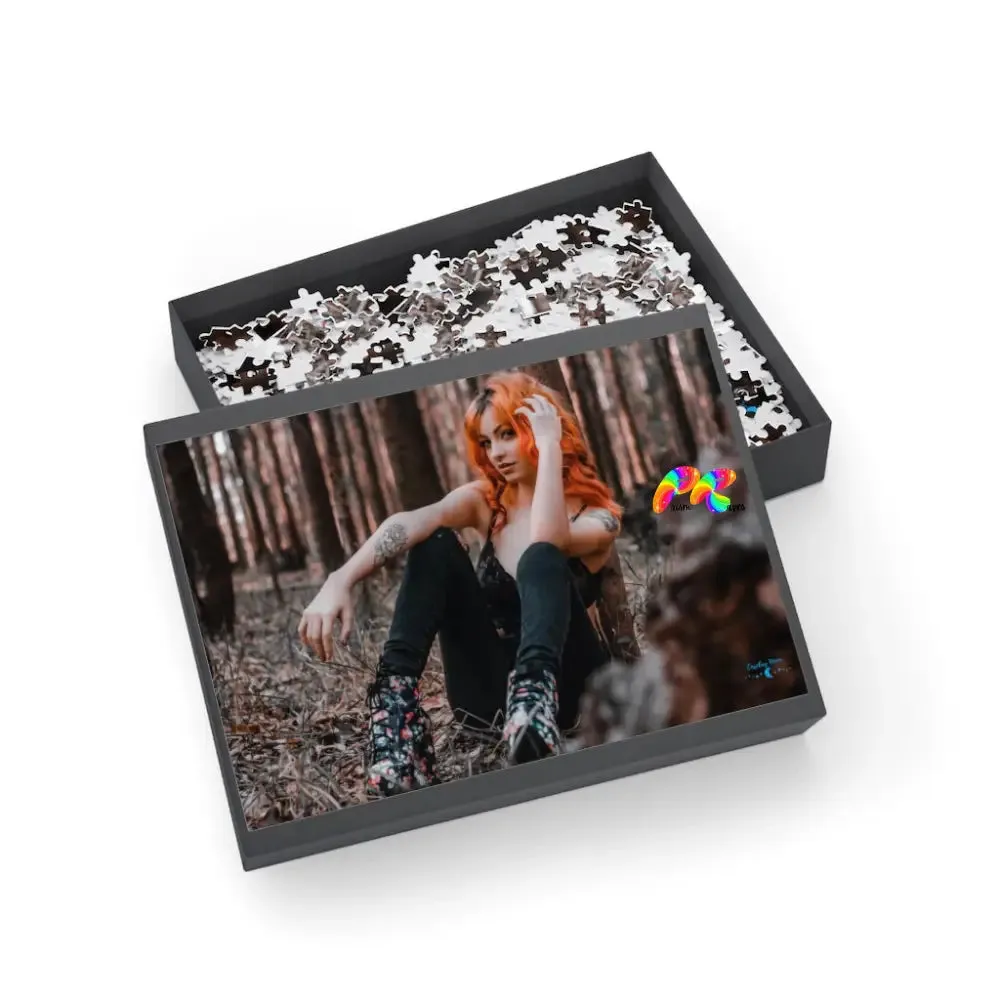 Goth Girl With Orange Hair Jigsaw Puzzle