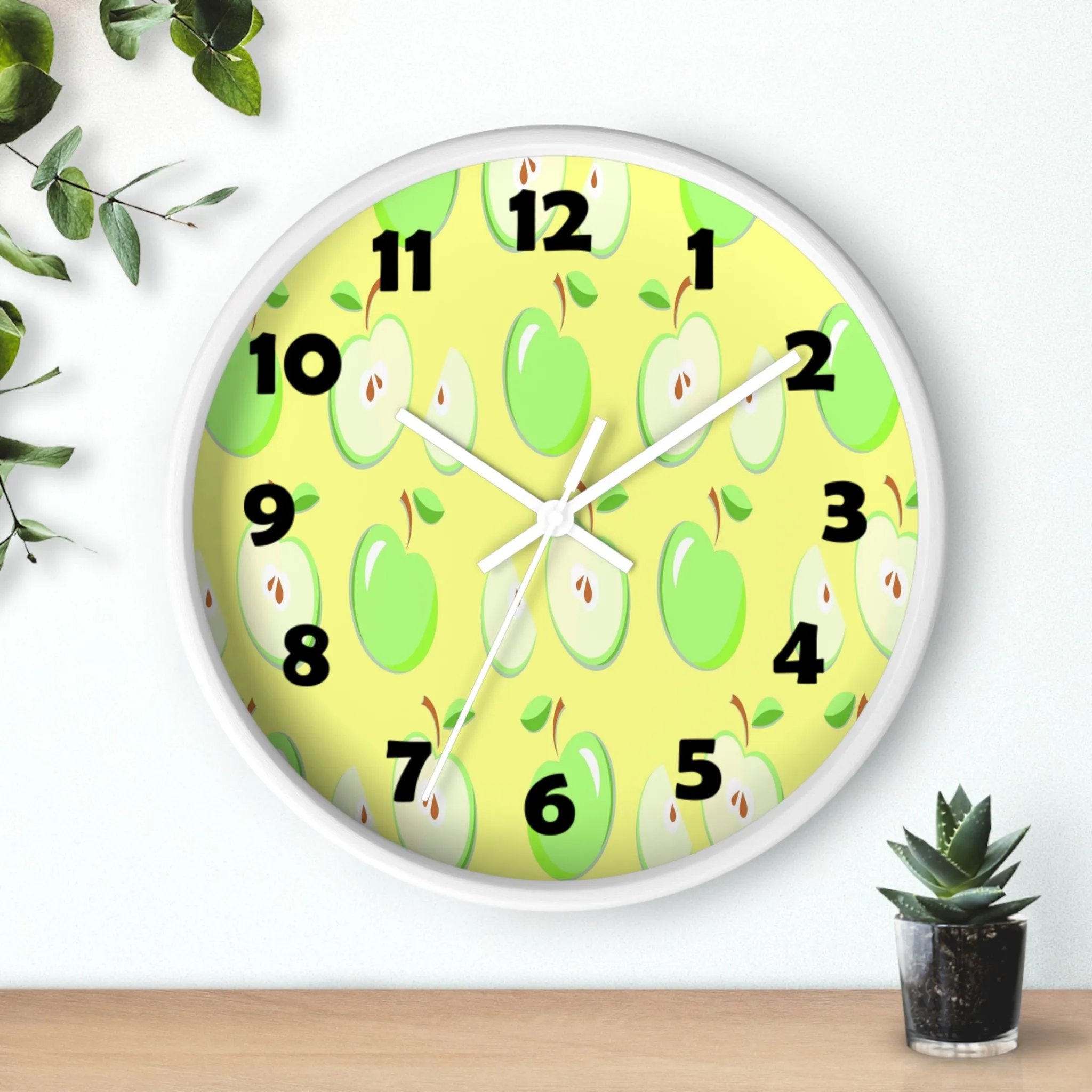 Green Apples Wall Clock