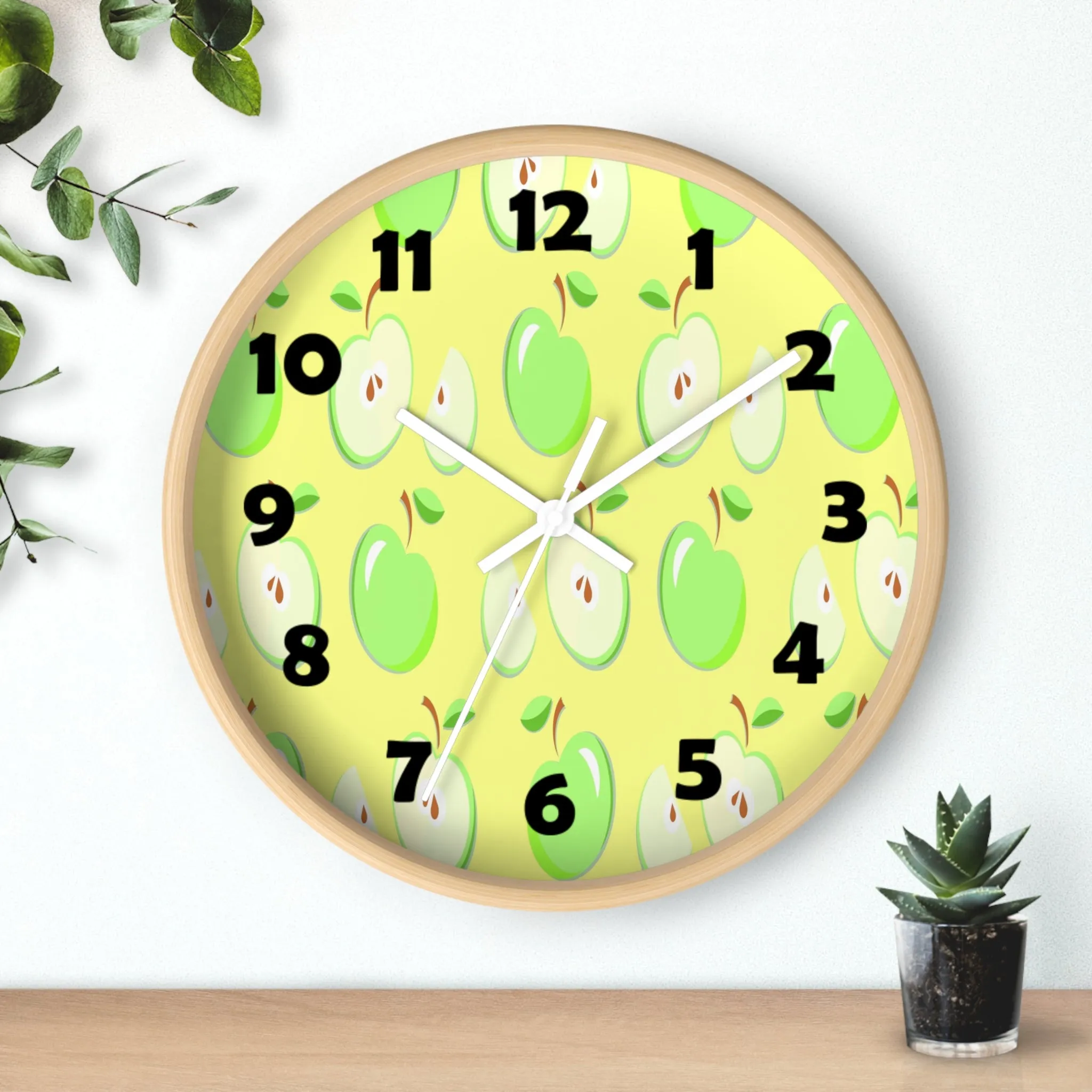 Green Apples Wall Clock