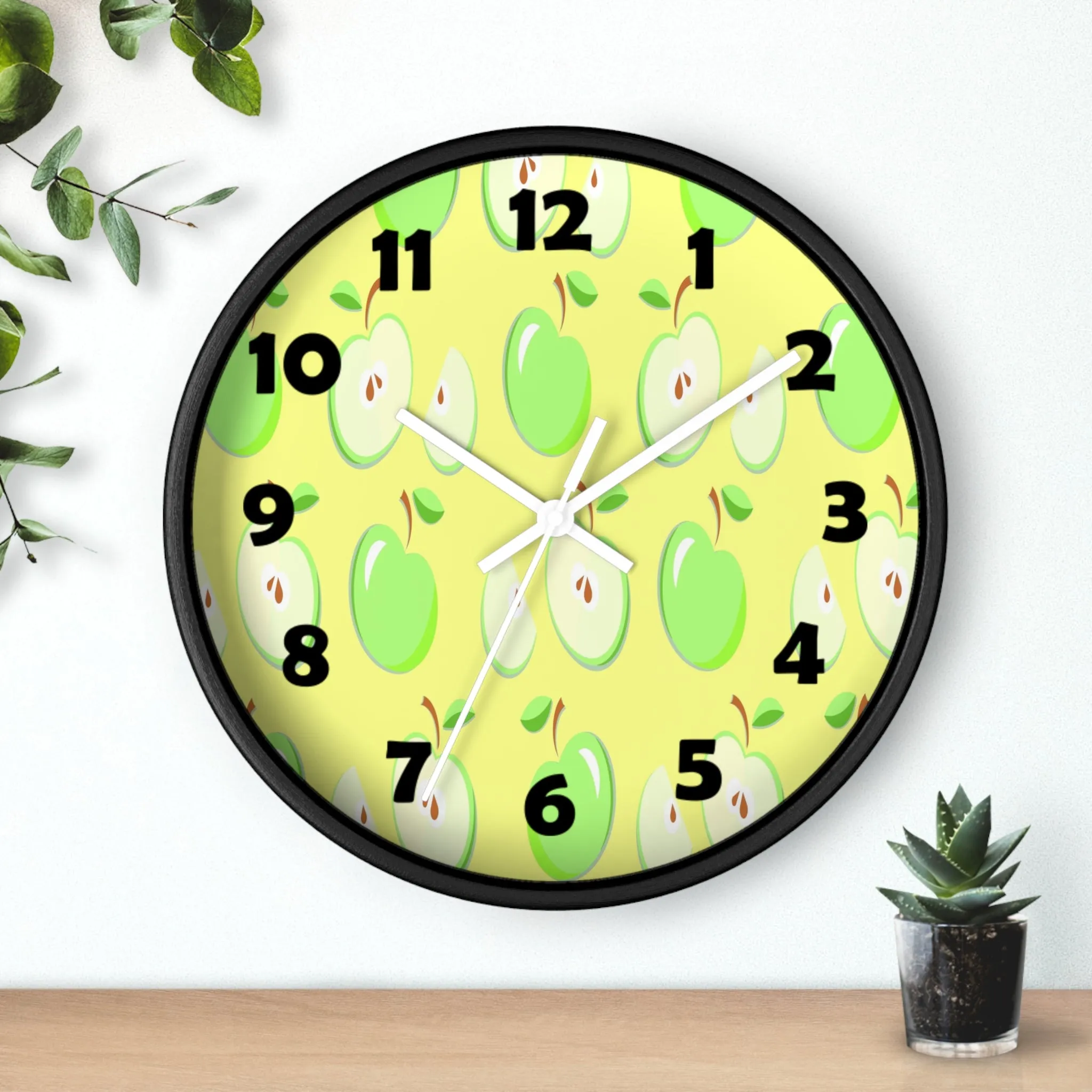 Green Apples Wall Clock